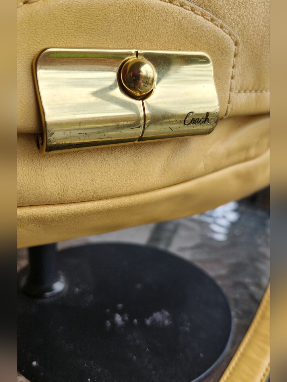 Coach Yellow Leather Shoulder Bag by - Picture 4 of 10